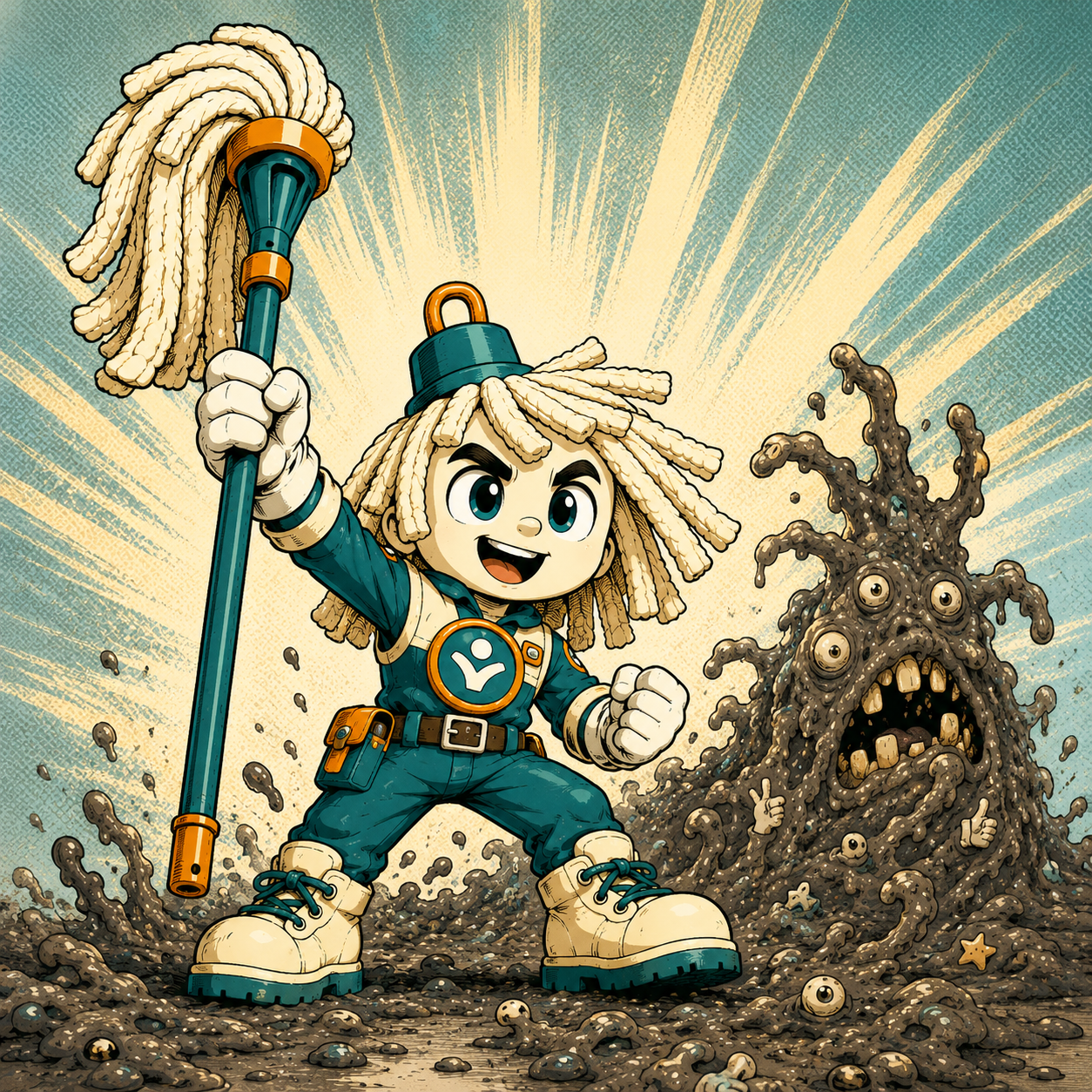 MOPPY PICKED UP THE MOP